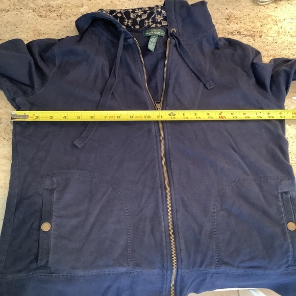 Ralph Lauren Blue Cotton Zip Hoodie Sweatshirt Size XL - Picture 6 of 6